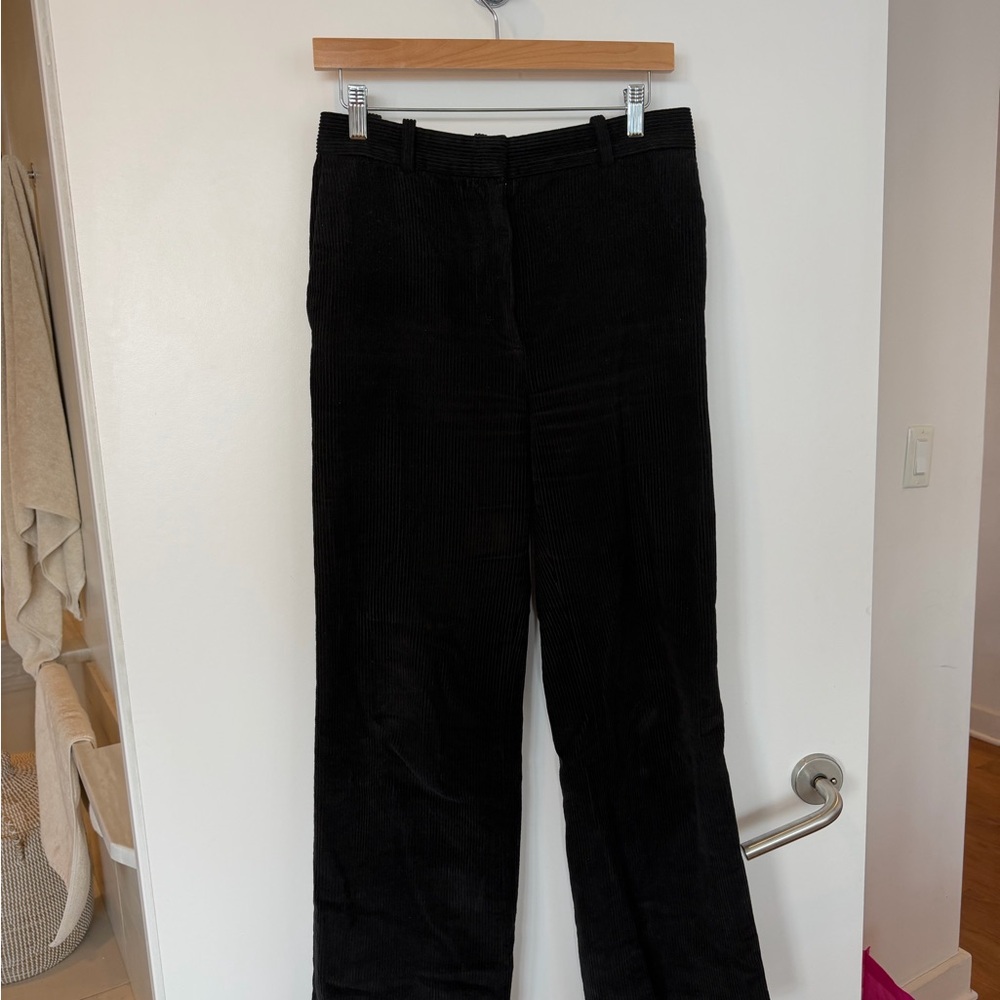 Black Corduroy Wide-Leg Pants